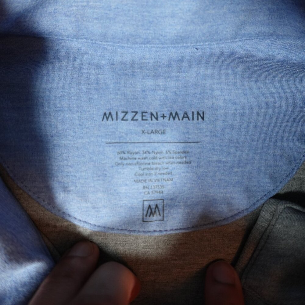 Mizzen Main 1/4 Zip Pullover Mens XL Rayon Stretch Athletic Golf Gray - Picture 4 of 10